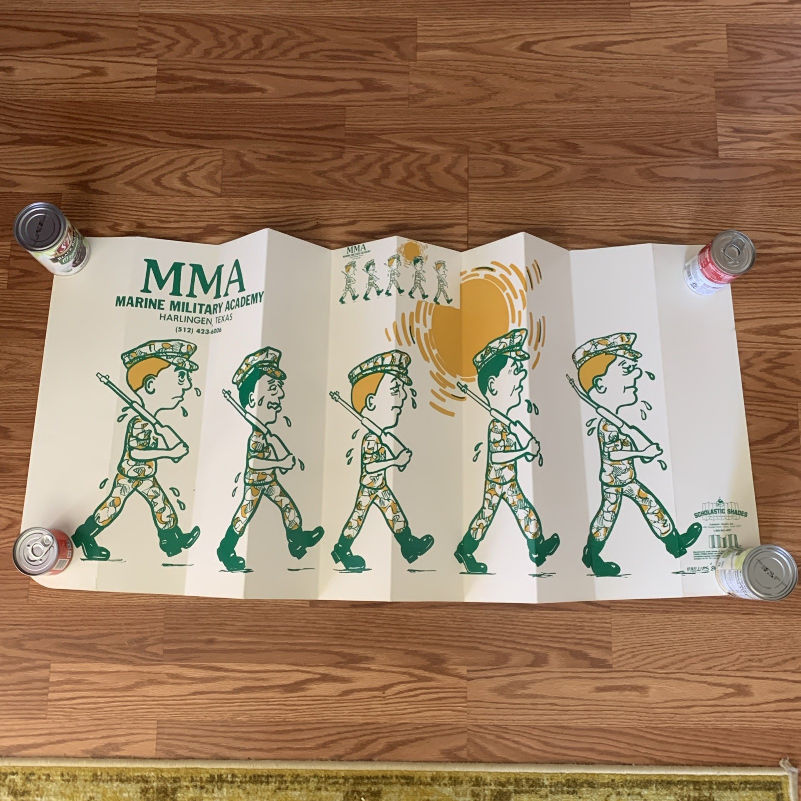 Rare 1980s Marine Military Academy Harlingen Texas Car Sun Shade Never Used