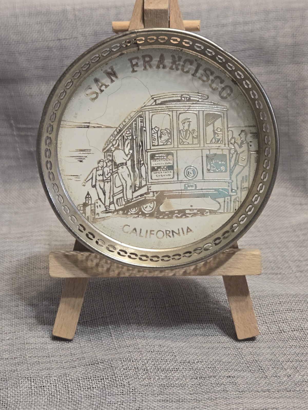 2 Vintage San Francisco California METAL Coasters 2 Vintage San Francisco California METAL Coasters