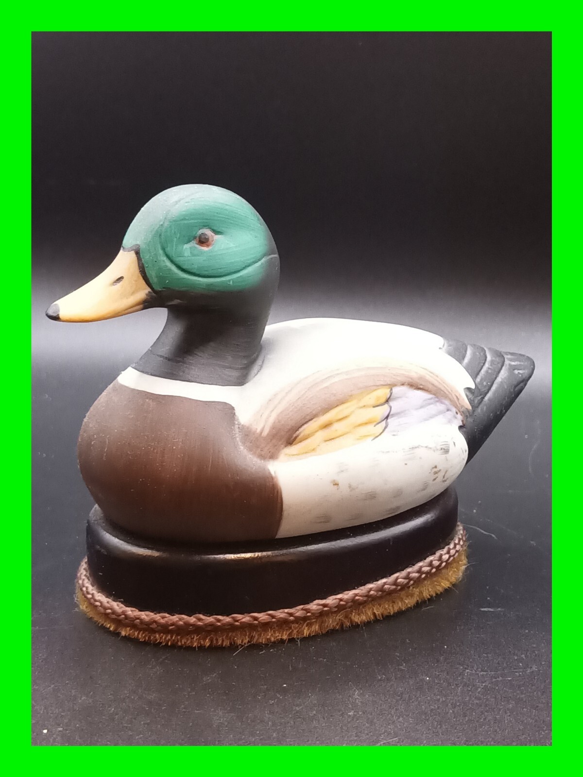 Vintage Porcelain Mallard Duck  Hand Painted Very Detailed ~ #2