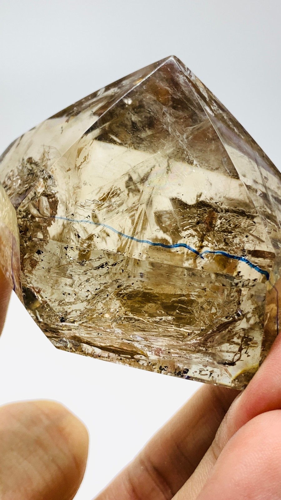 Rare Herkimer Diamond Crystal Cluster Gem enhydro+big moving Water Droplets 85G