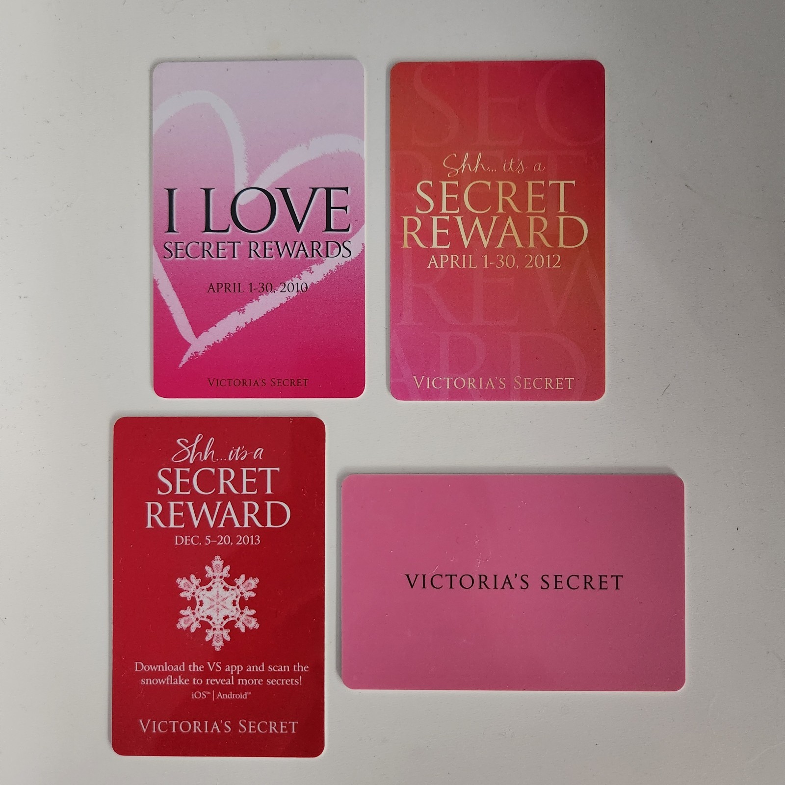 Victoria\'s Secret Discount Secret Reward Card Lot 2010 2012 2013 Used EXPIRED 