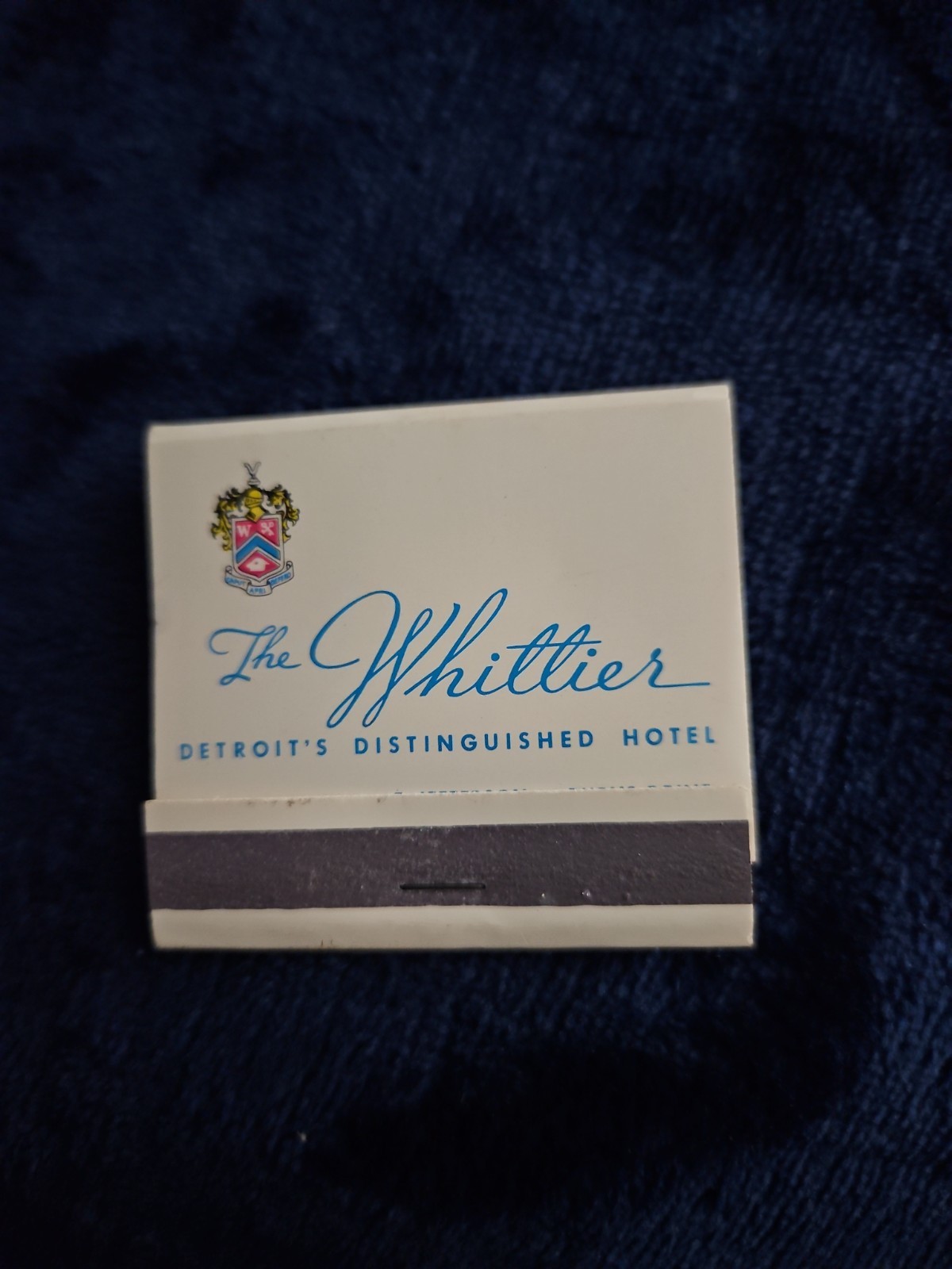 Vintage The Whittier Detroit's Distinguish Hotel Matchbook Complete Unstruck