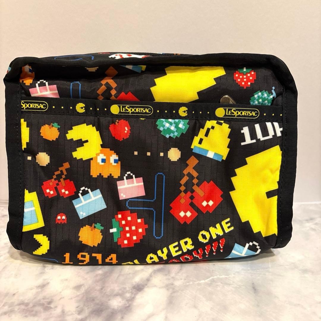 [Extremely Rare/Limited Edition] LeSportsac x Pac-Man Collaboration Pouch - Blac