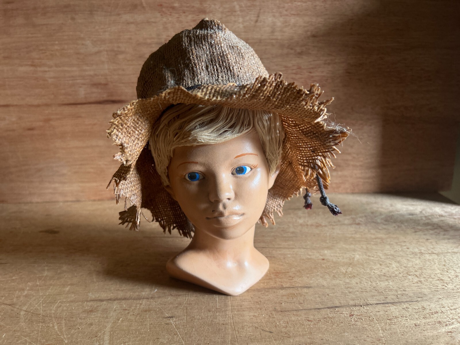 Huck Fin bust Head Figurine Statue Figure Farm Boy Peasant Hillbilly Vintage OP