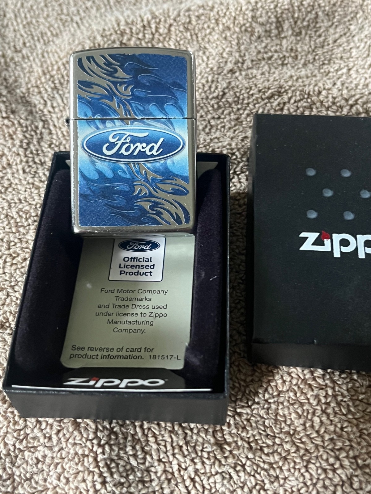 FORD LOGO EMBLEM ZIPPO LIGHTER MINT IN BOX