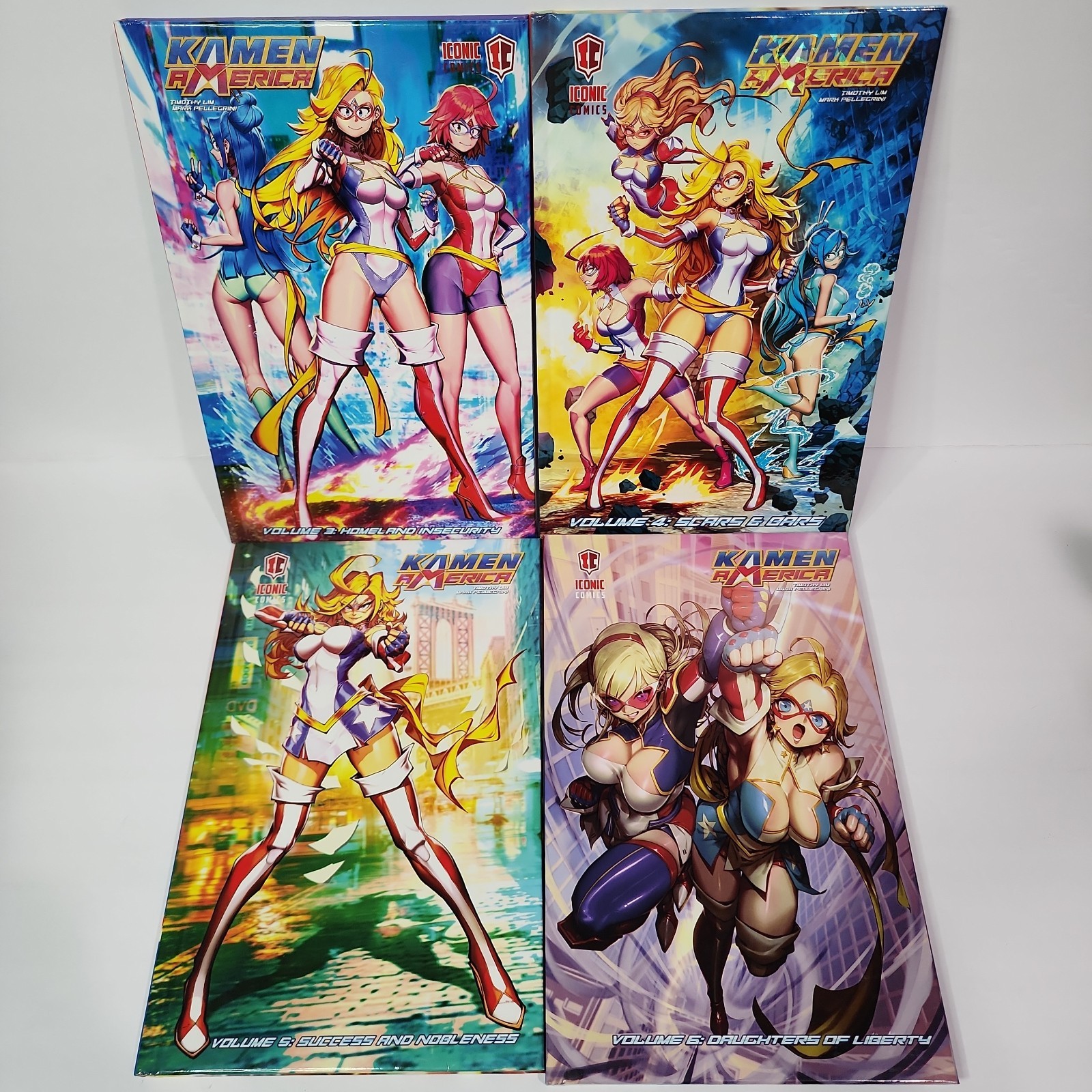 2021 Kamen America Vol 3 4 5 & 6 Graphic Novels Iconic Comics w/ Postcard