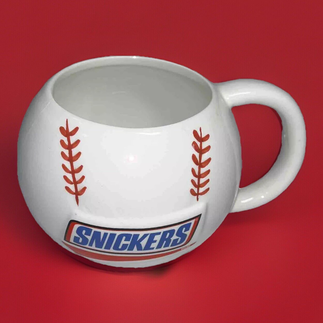 Snickers Galerie 3D Baseball Ceramic Coffee Mug Wide Bowl Candy Promo