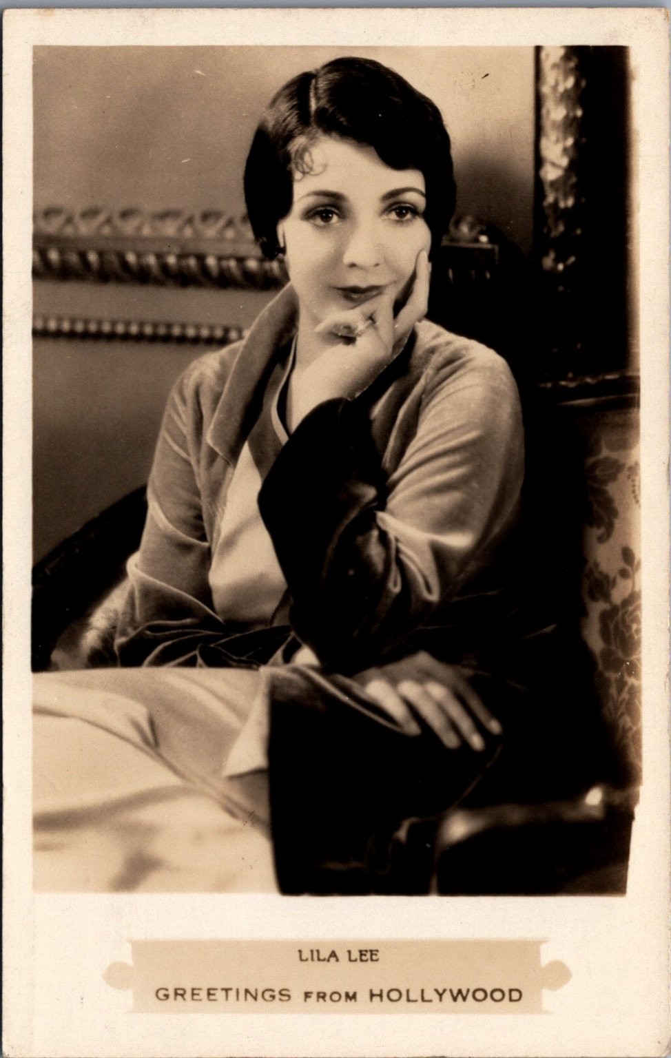 Lila Lee Actress RPPC Postcard Greetings from Hollywood 1920s Silent Film