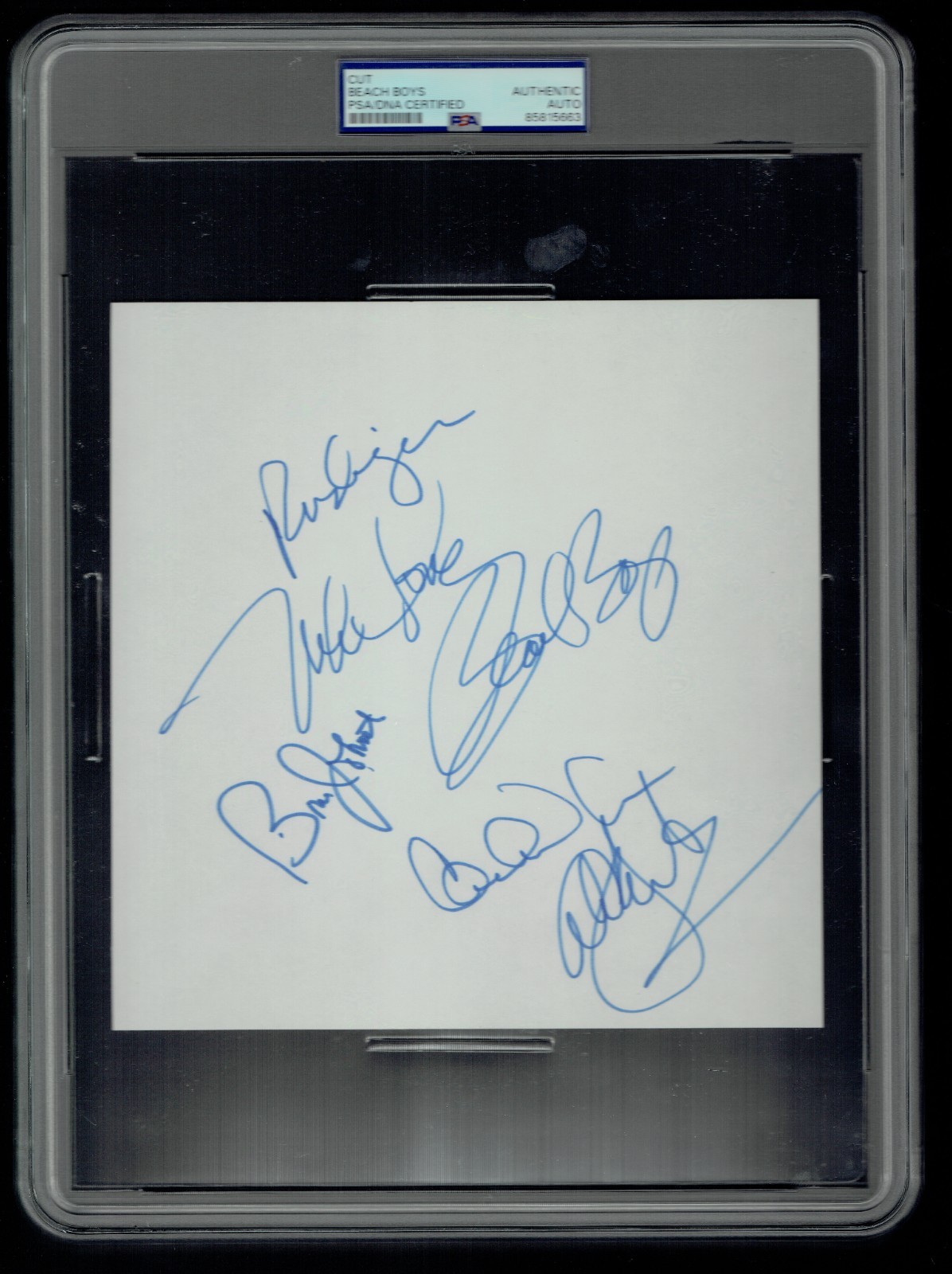 Beach Boys signed 8x8 cut Mike Love Carl Wilson Al Jardine Bruce Johnston RC PSA Beach Boys signed 8x8 cut Mike Love Carl Wilson Al Jardine Bruce Johnston RC PSA