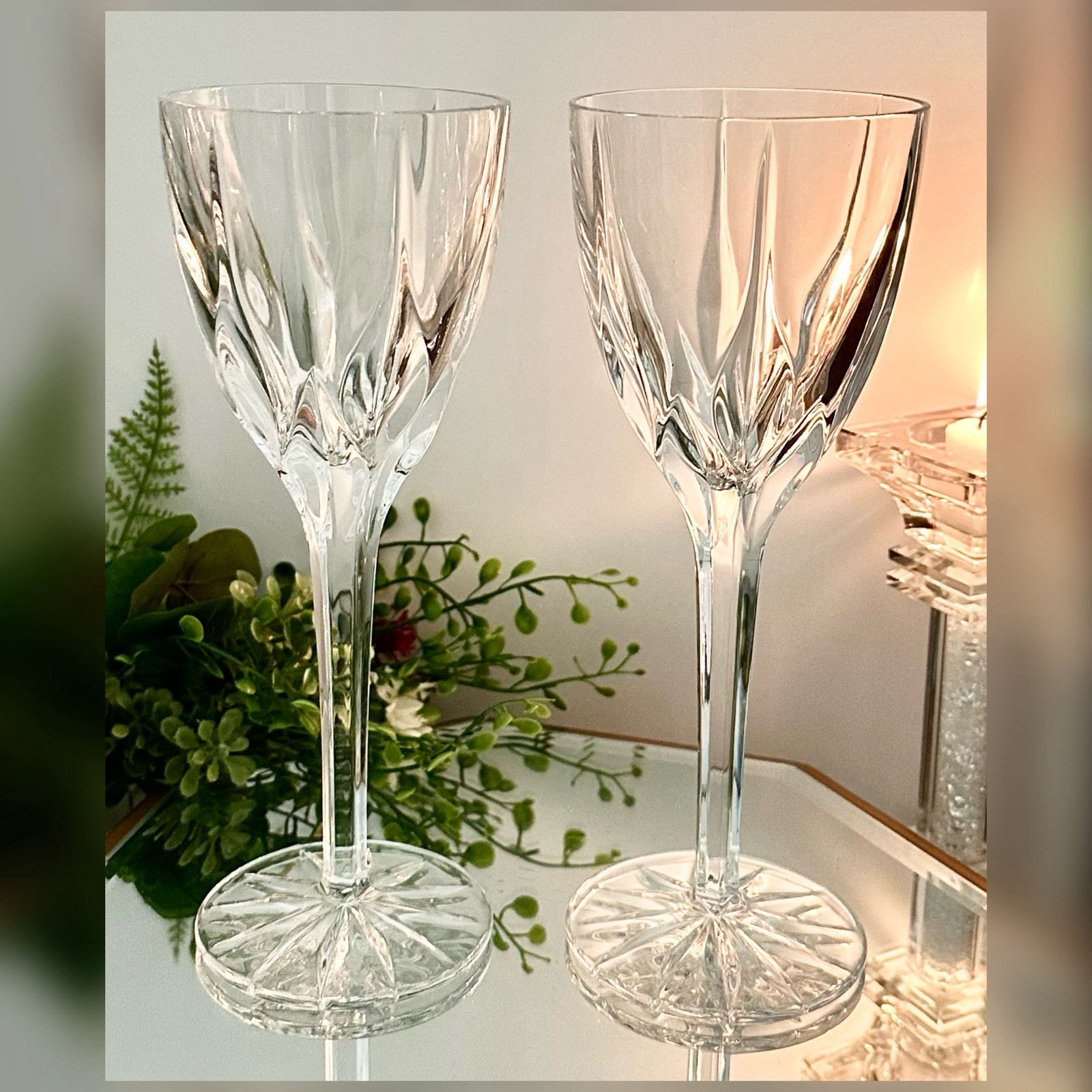 Mikasa Apollo Water Goblets Set 2 Crystal 8 1/4\