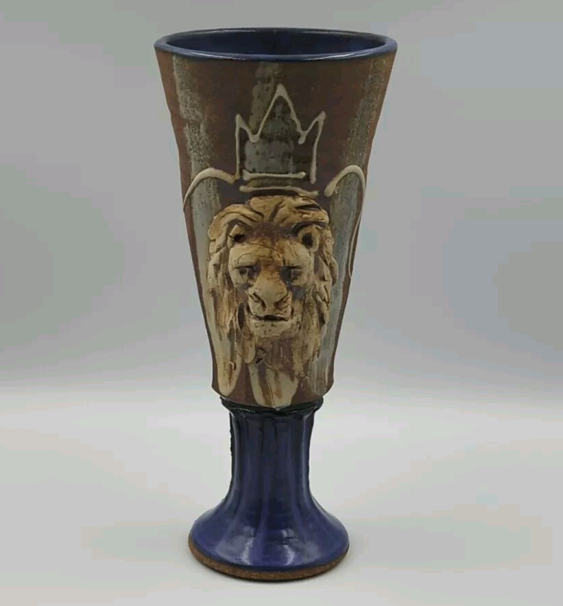 Studio Art Pottery Stoneware Lion Footed Vase Studio Art Pottery Stoneware Lion Footed Vase
