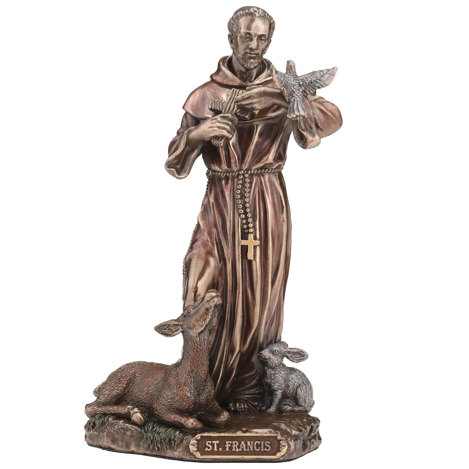 Veronese 6.125in Saint Francis of Assisi Resin Bronze Finish Religious Sculpture Veronese 6.125in Saint Francis of Assisi Resin Bronze Finish Religious Sculpture