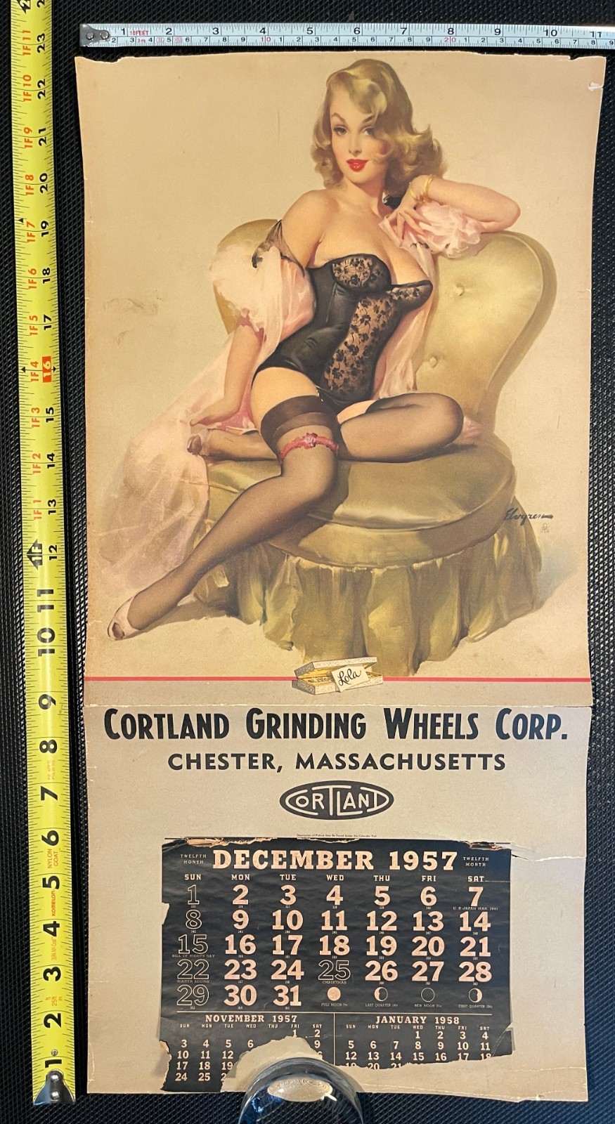 Vintage 1957 pin-up calendar - Gil Elvgren - Vintage 1957 pin-up calendar - Gil Elvgren -