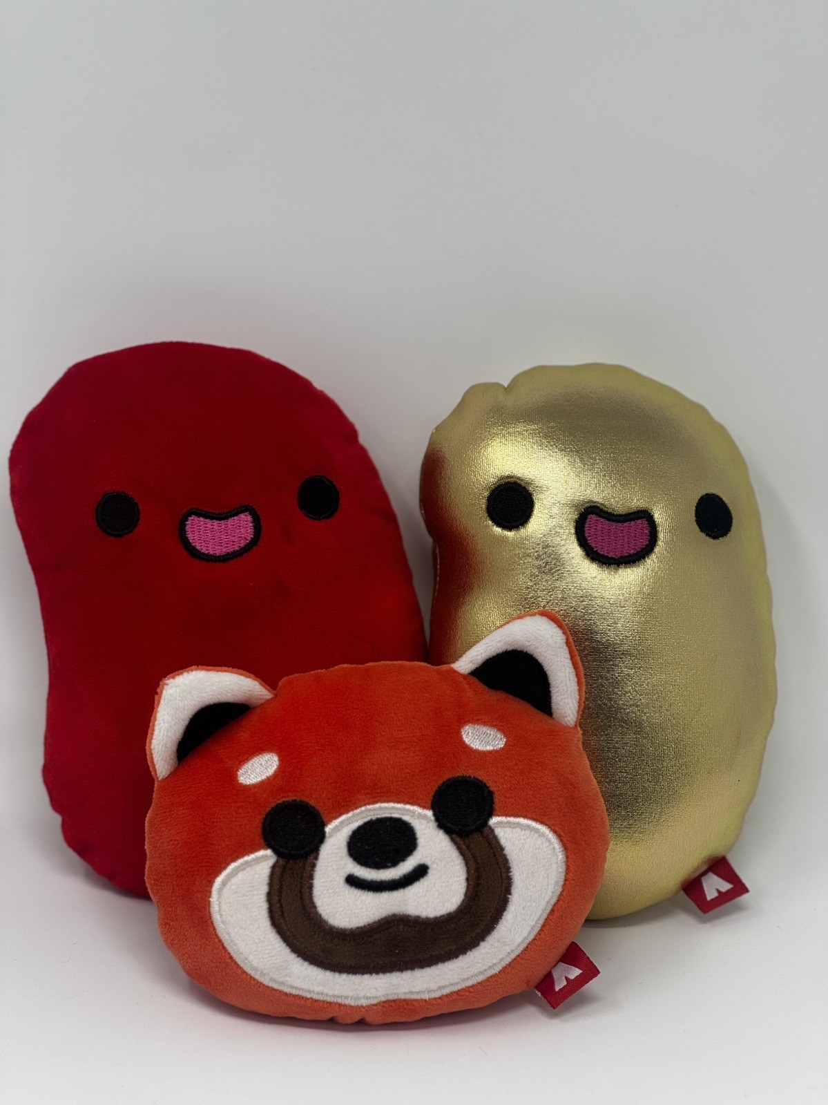 Azuki Beanz Plush Toy Bean. Golden Bean, Fox AND Red Bean Set of 3