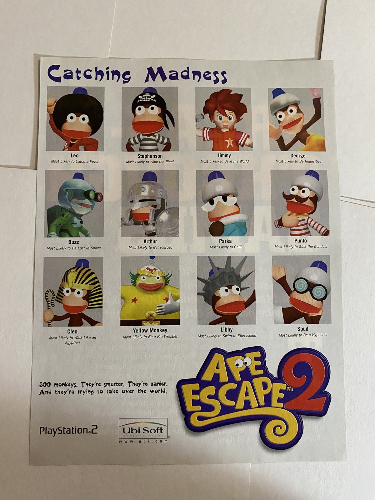 Ape Escape 2 PlayStation 2 Ubisoft Print Ad Poster