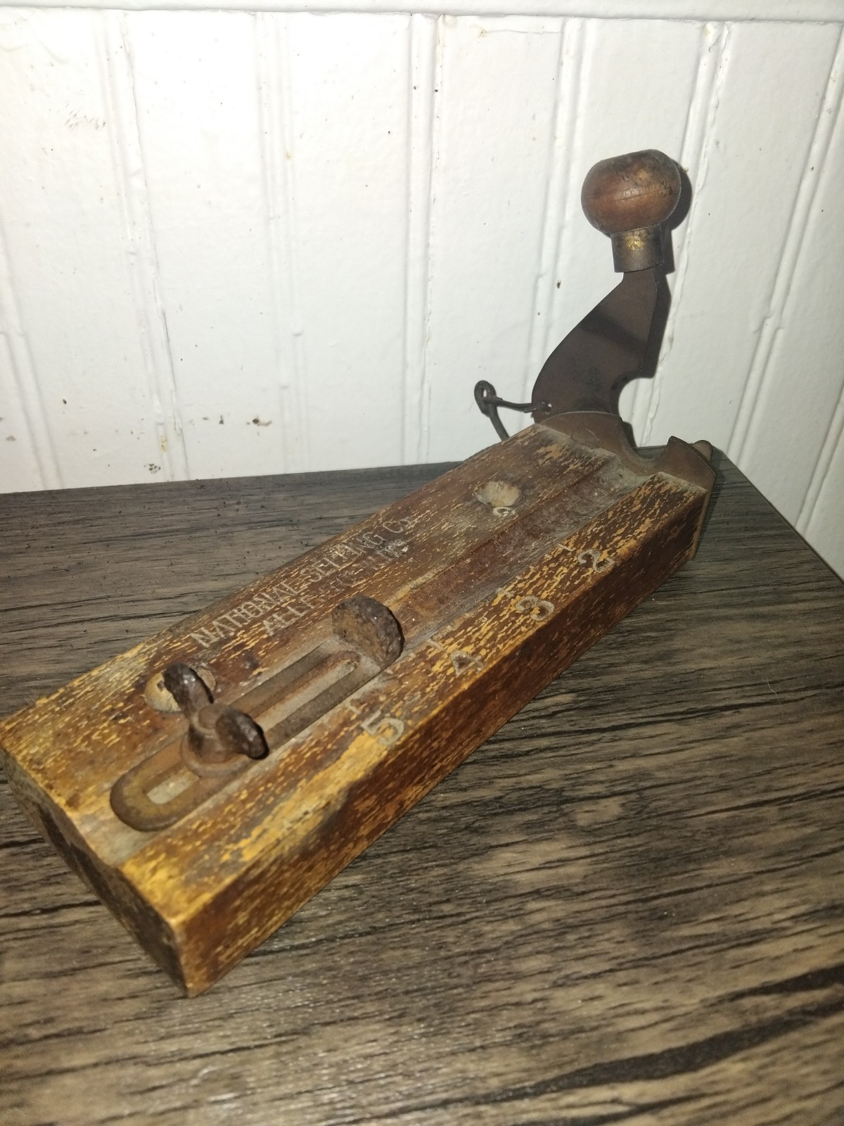 Antique National Selling Co. Wood & Metal Cigar Tuck Cutter Allentown Pa Antique National Selling Co. Wood & Metal Cigar Tuck Cutter Allentown Pa