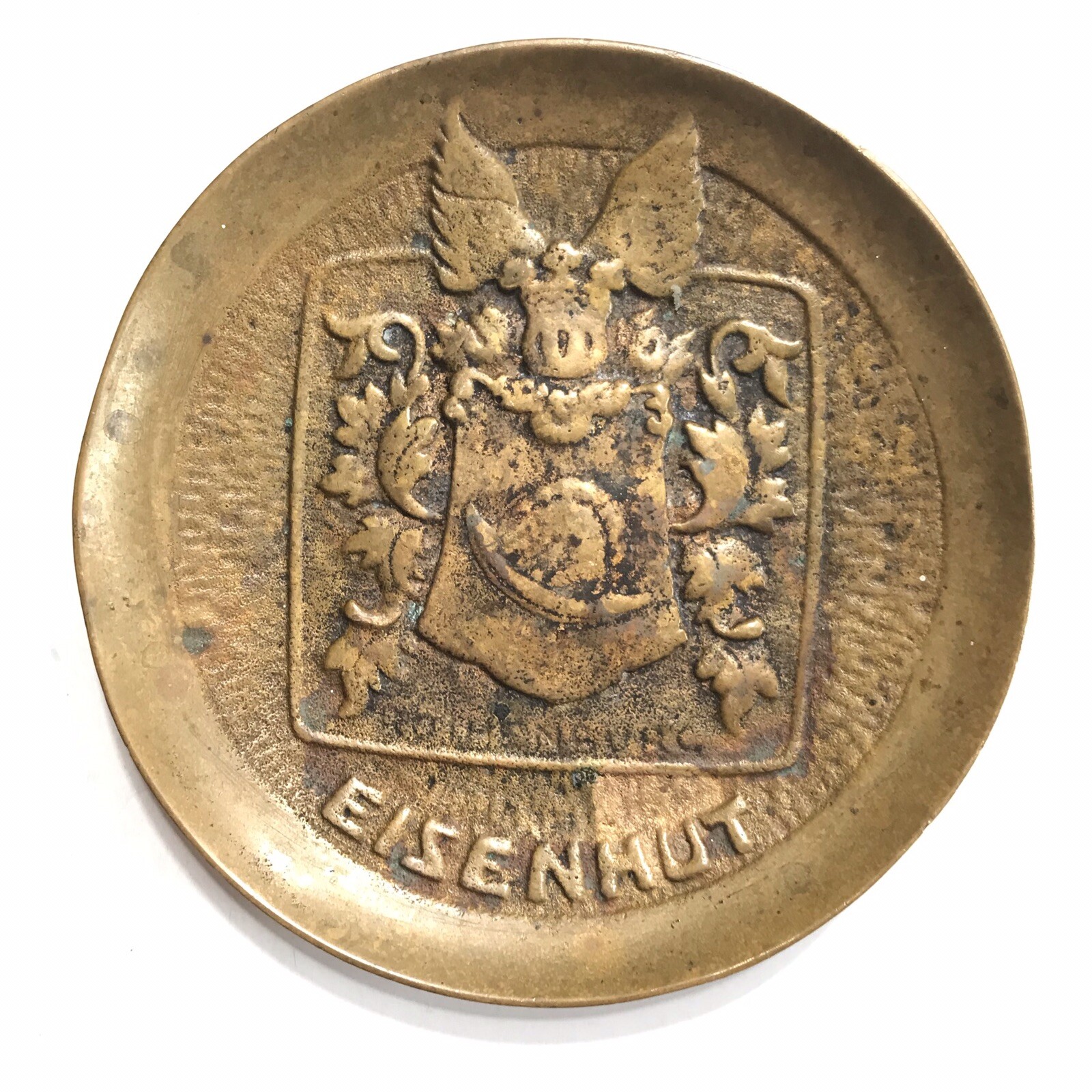VINTAGE 1940s WM EISENHUT ROTHENBURG BRONZE HOTEL TIP TRAY RARE