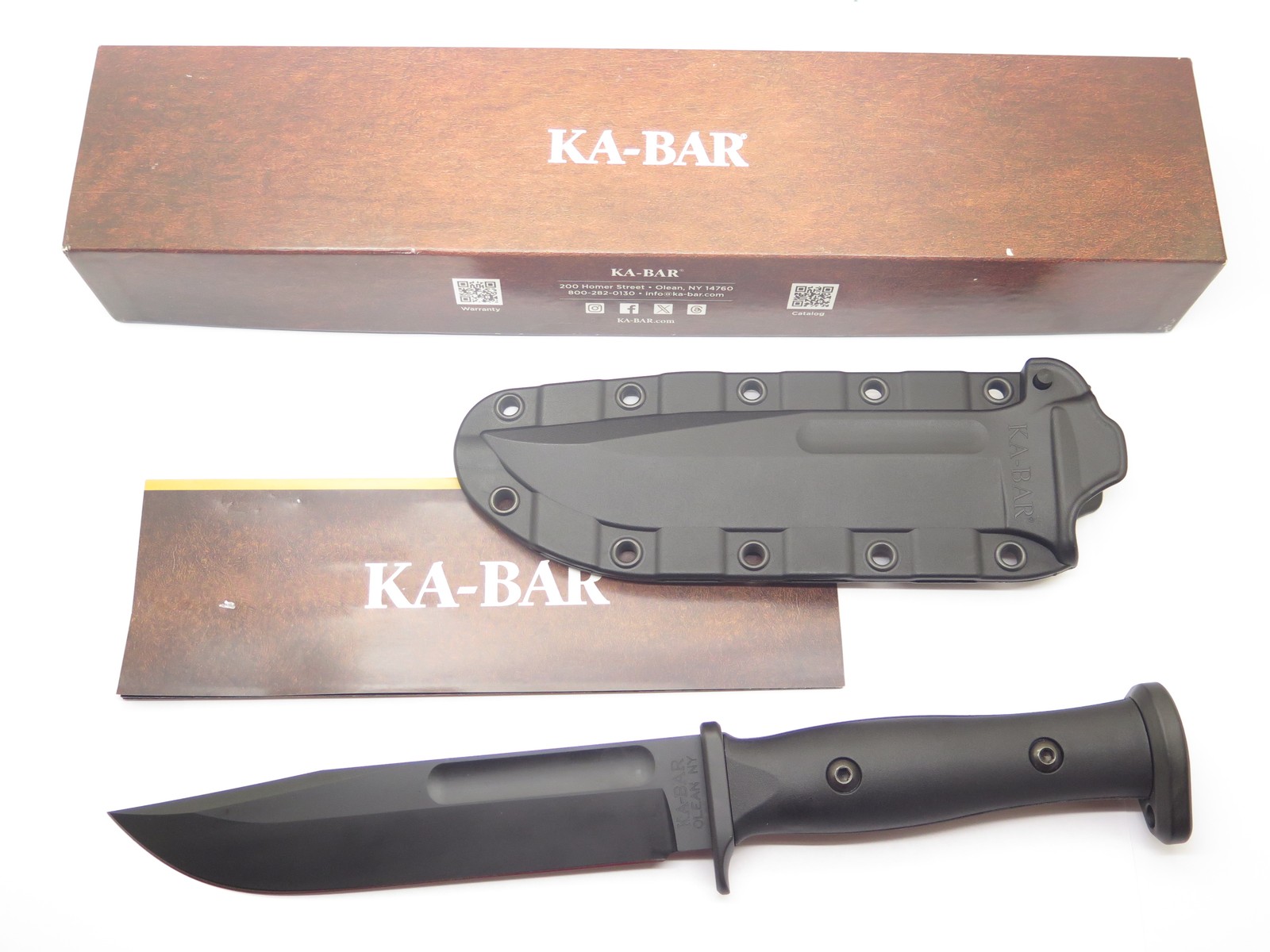 Ka-Bar 1310 Slabby USA Black Fixed Blade Survival Bowie Camp Knife