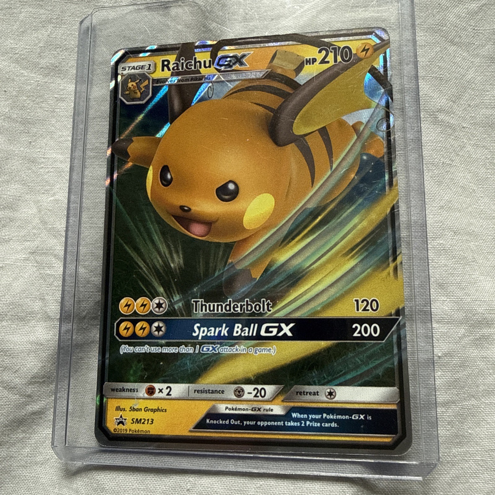 Raichu GX SM213 Black Star Promo Holo M/NM Pokémon TCG