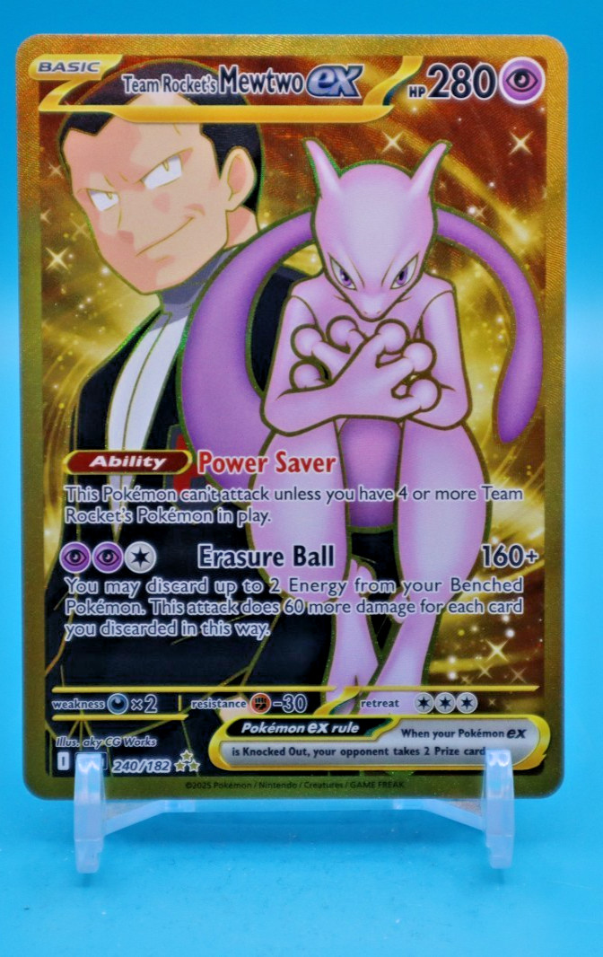 Team Rocket\'s Mewtwo ex 240/182 Destined Rivals Full Art Holo 280HP