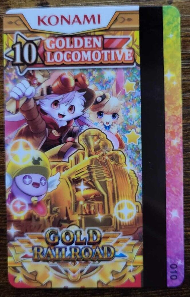 NEW Round1 Coin Pusher Gold Railroad RARE Card #010 Golden Locomotive