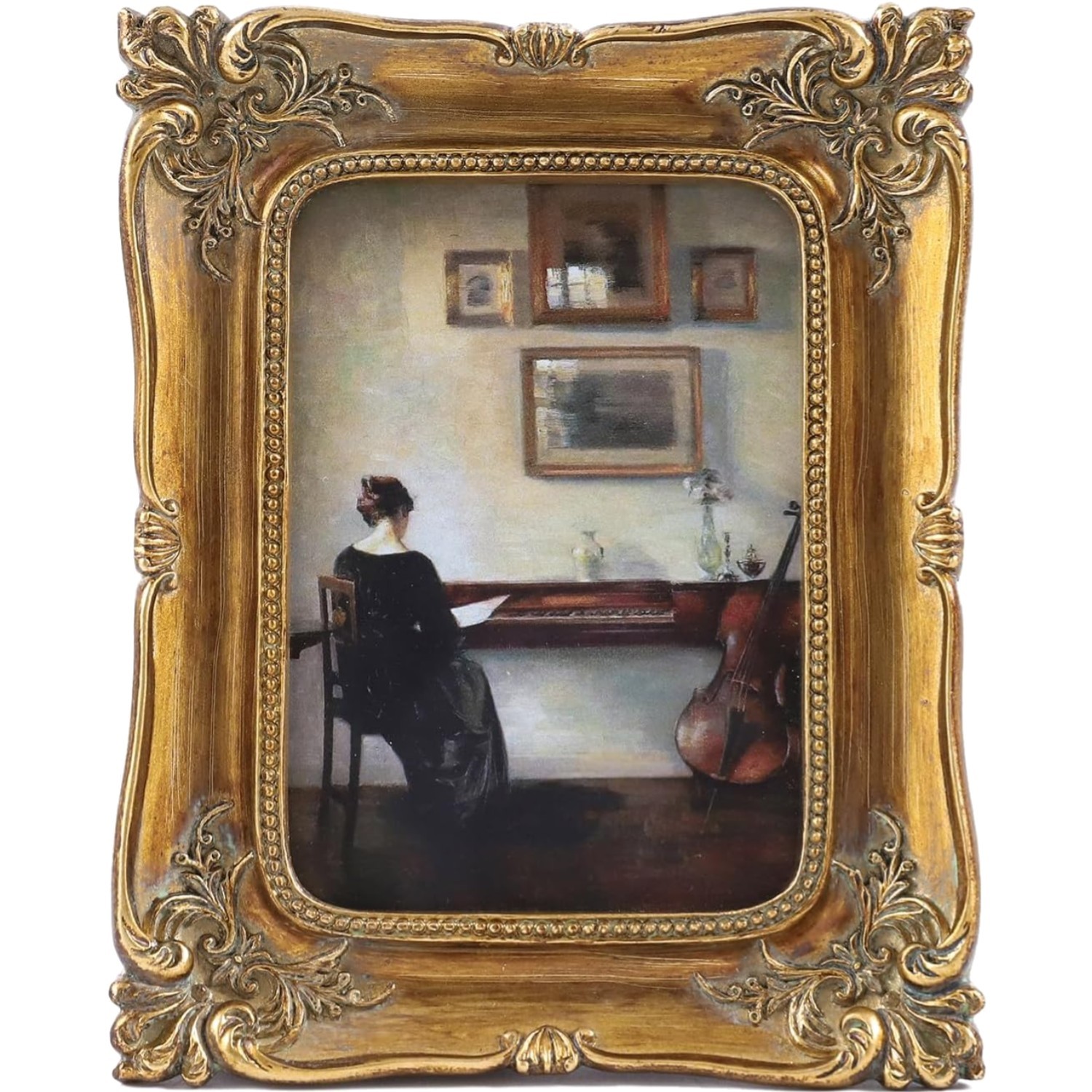 SIKOO 2.5x3.5 Vintage Picture Frame Small Antique Ornate Bronze Gold Photo Frame SIKOO 2.5x3.5 Vintage Picture Frame Small Antique Ornate Bronze Gold Photo Frame