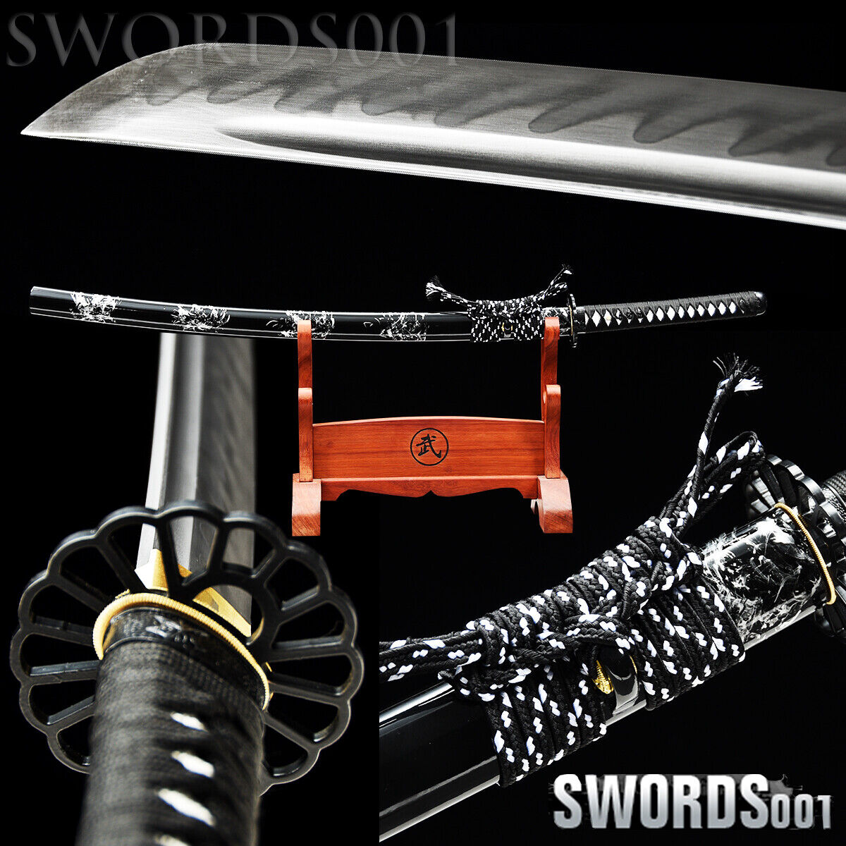 Hand Polished Clay Tempered Japanese Samurai Katana Sword T10 Carbon Steel Blade