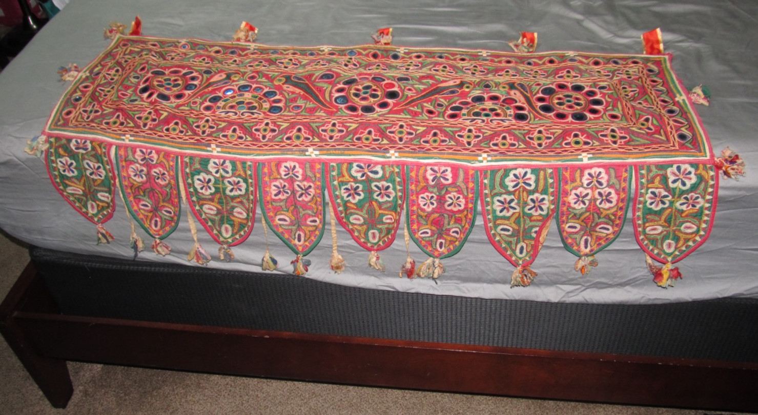 BANJARA ? EMBROIDERED + MIRRORED WALL HANGING    (A1)
