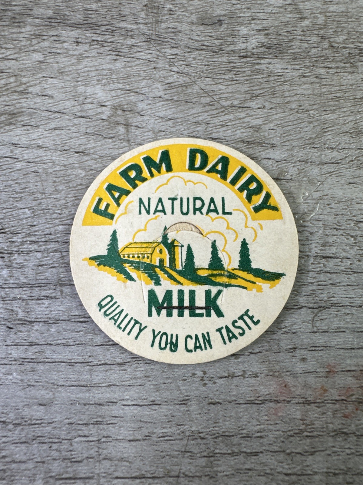 Vintage Milk Bottle Cap Farm Dairy Natural Milk Farm Pictured Vintage Milk Bottle Cap Farm Dairy Natural Milk Farm Pictured