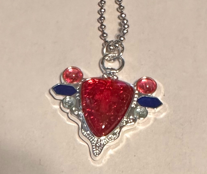 Japanese Anime Jojo\'s Bizarre Adventure Beautiful Red Stone of Aja Necklace