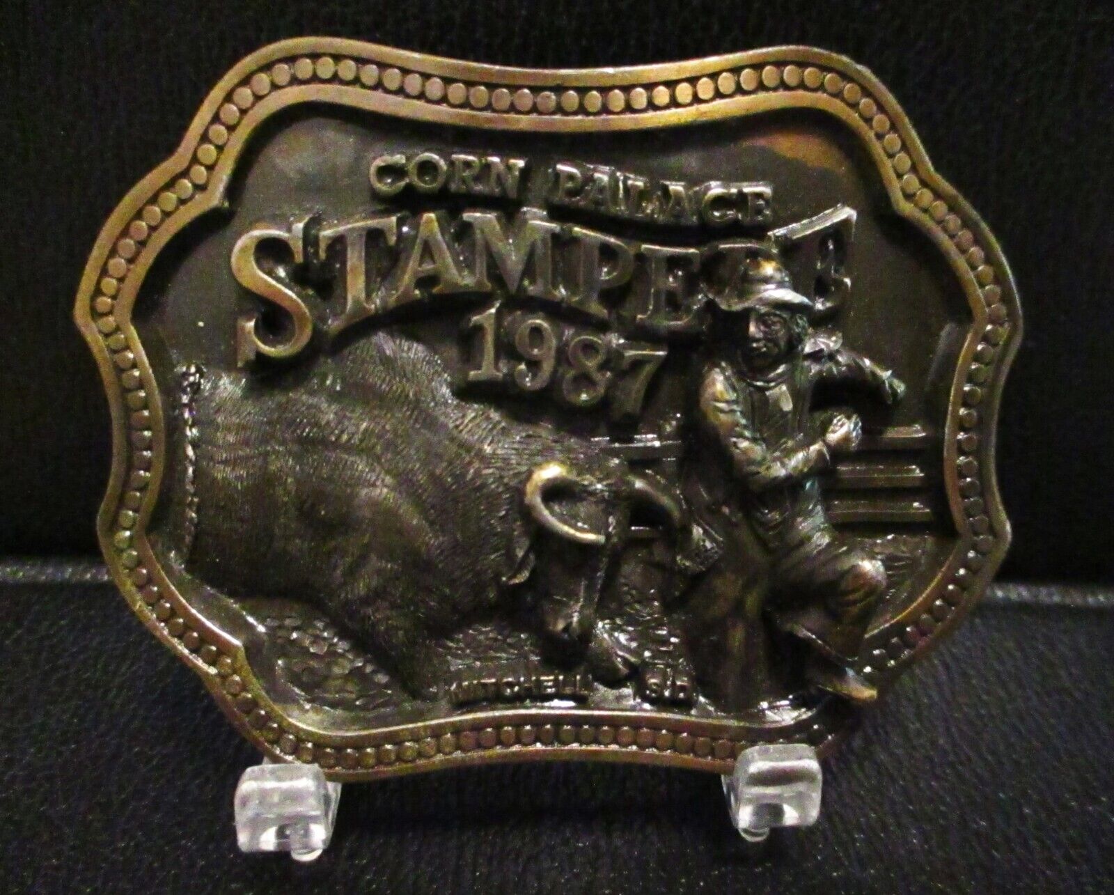 17th Corn Palace Stampede Mitchell SD PRCA Rodeo Bull Clown 1987 Belt Buckle LE