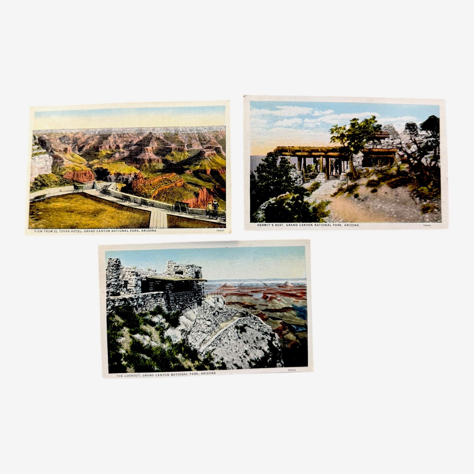 3 pc Postcard Lot Grand Canyon National Park,The Lookout,Hermets Rest & Tavor ak 3 pc Postcard Lot Grand Canyon National Park,The Lookout,Hermets Rest & Tavor ak