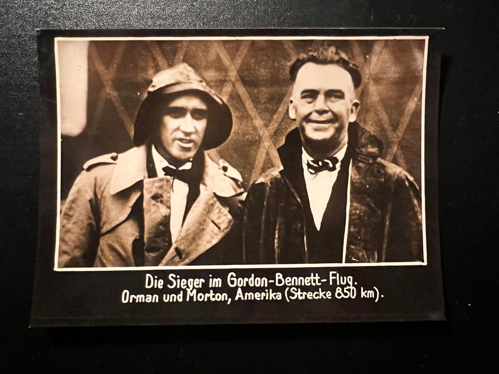 Mint Germany Aviation RPPC Portrait Postcard Gordon Bennett Flight Winners