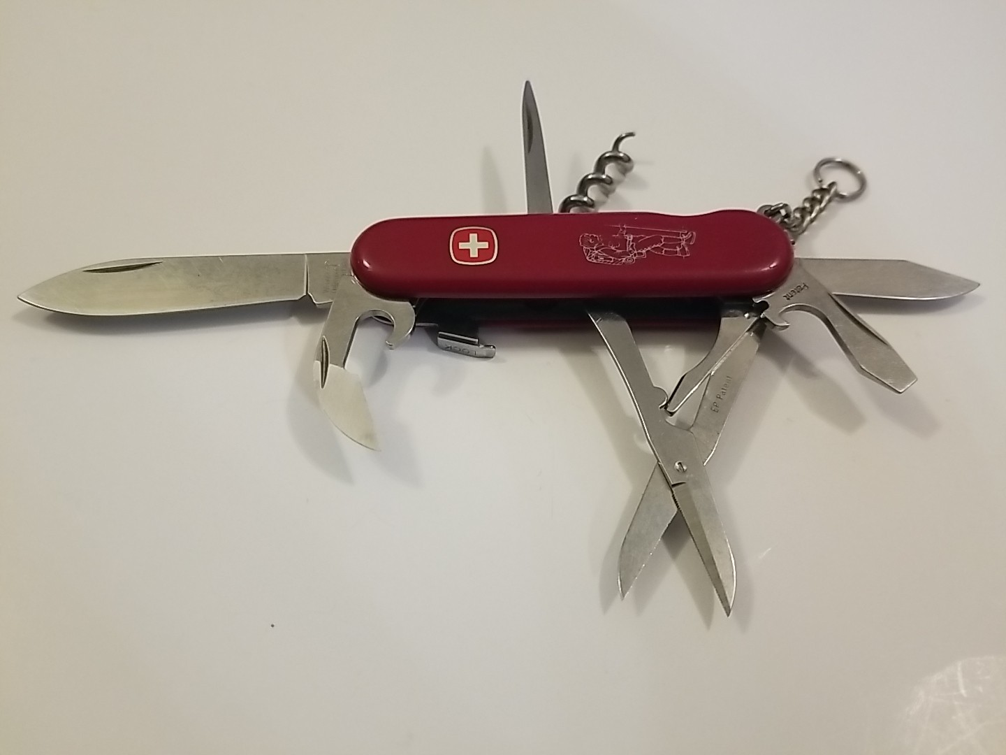 Vintage Wenger Red Hiker Swiss Army Knife Backpacker Locking Blade Scissors Awl Vintage Wenger Red Hiker Swiss Army Knife Backpacker Locking Blade Scissors Awl