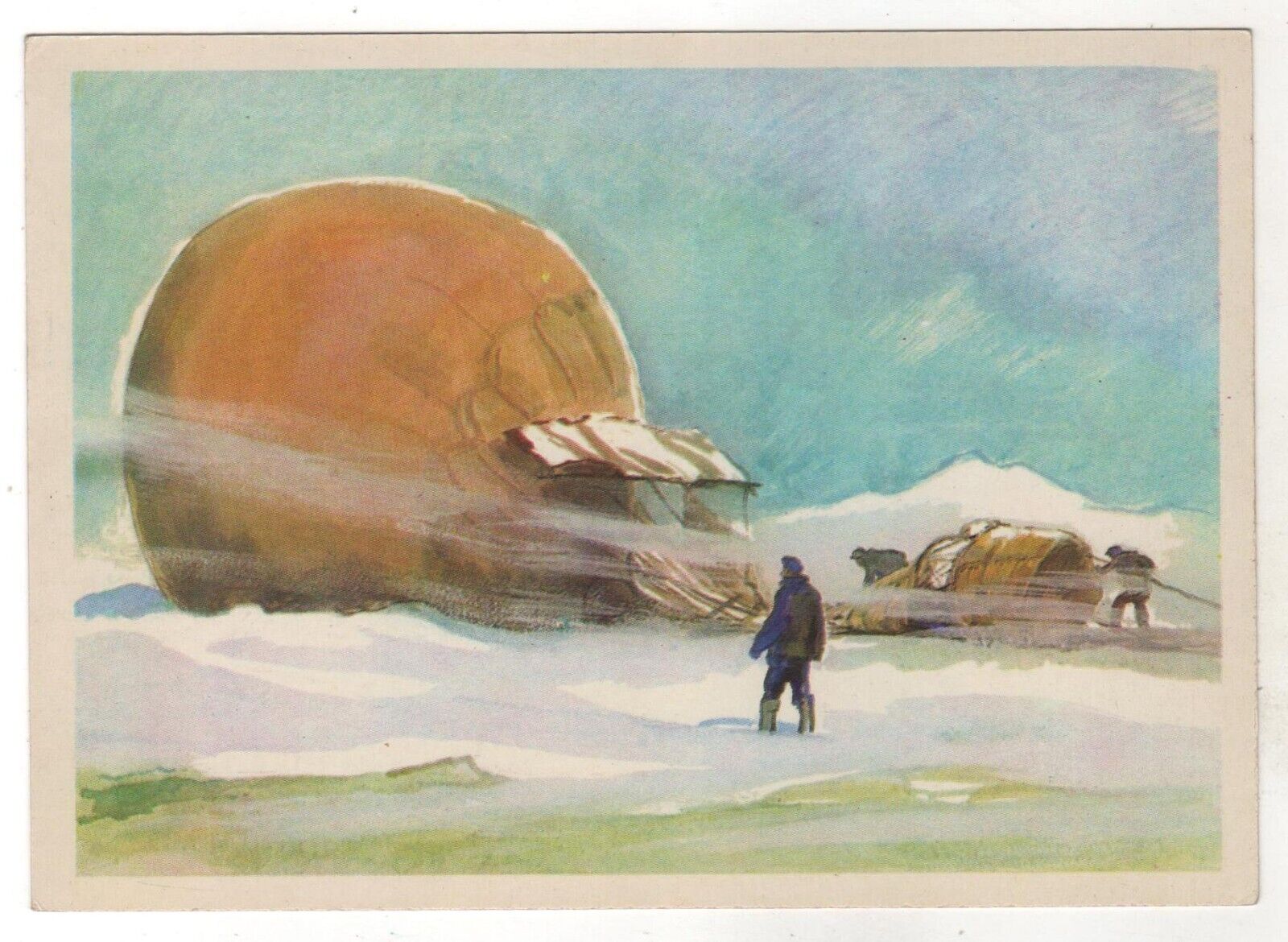 1979 Swede Solomon ANDRE Arctic explorer aeronaut air ballon Russia Postcard OLD