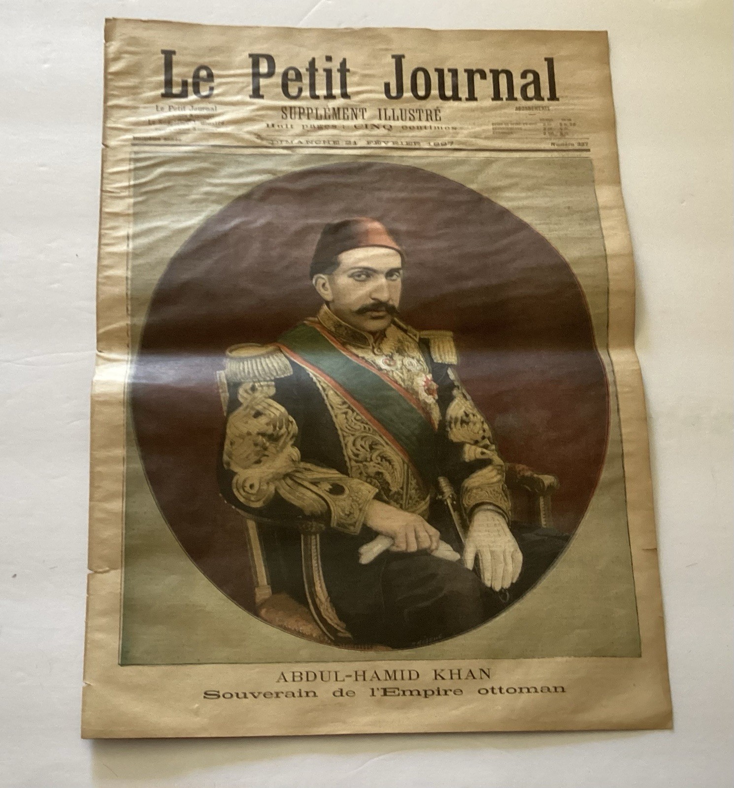 Antique Le Petit Journal/Newspaper, February 21, 1897, Abdul Hamid Khan, No.327