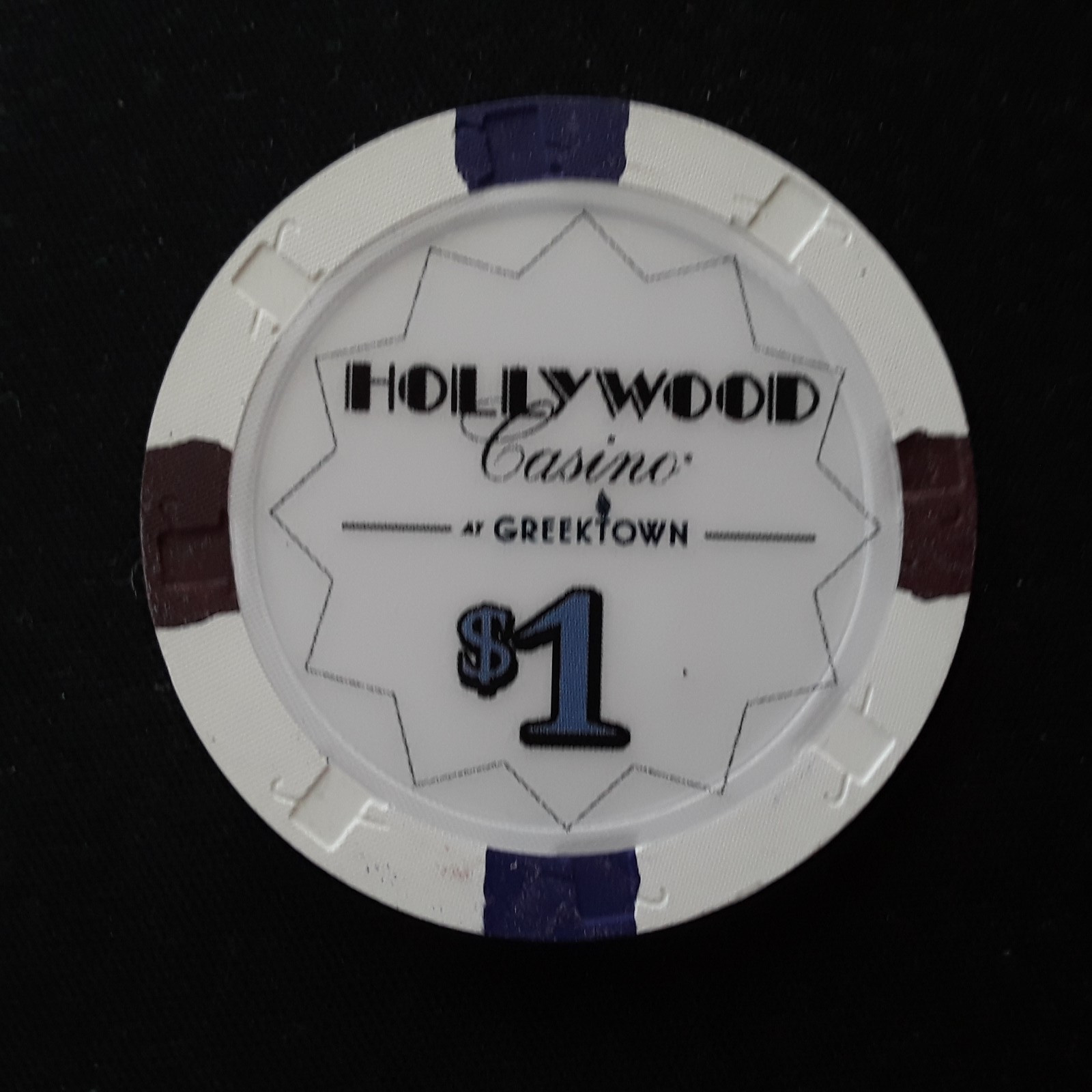 HOLLYWOOD AT GREEKTOWN $1.00 $1 CASINO CHIP DETROIT MI MICHIGAN ****UNC****