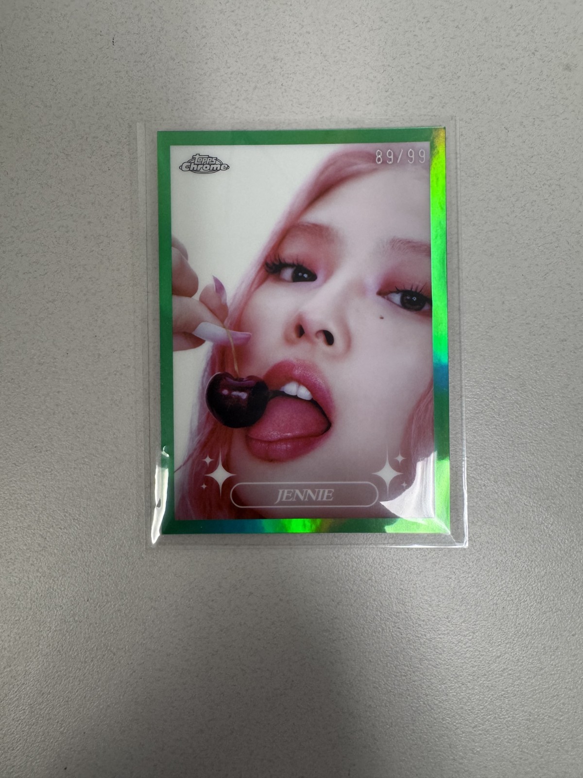 2026 Topps Chrome x Jennie – Chromium Close-Ups #CC6 Green Refractor /99