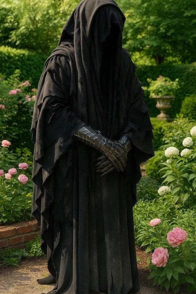 Nazgul Cape Ring Wraith Grim Reaper Long Cape Dark Rider Halloween Costume