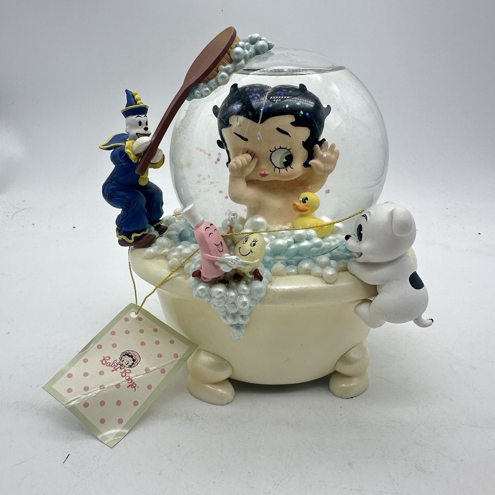 Vtg Baby Betty Boop Snow Globe musical Bathtub Plays Splish Splash very Rare