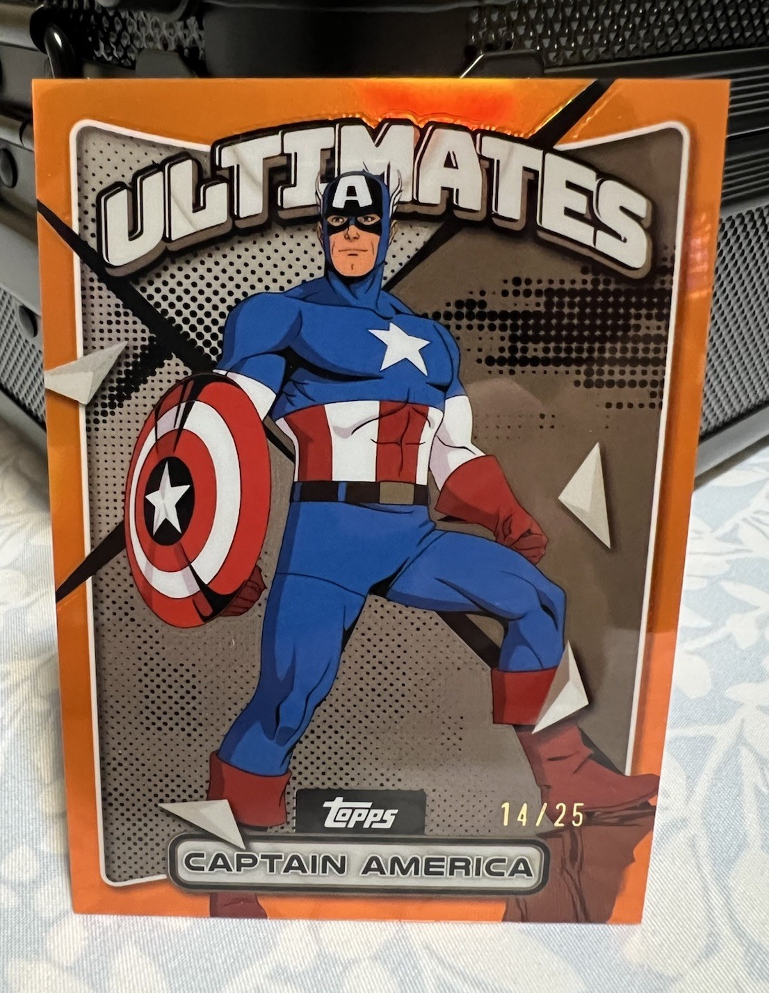 2025 Topps Finest X-Men '97 Captain America Orange Refractor /25 - Card #55