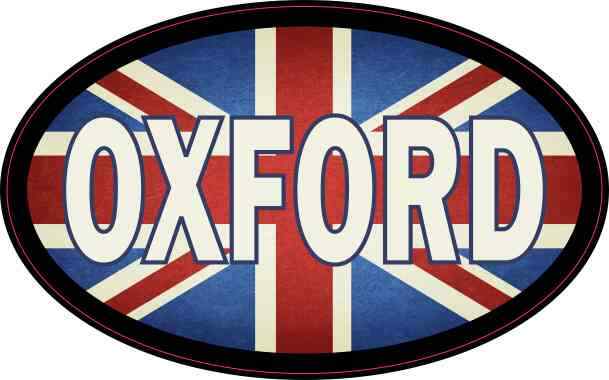 4in x 2.5in Oval UK Flag Oxford Sticker Car Truck Vehicle Bumper Decal