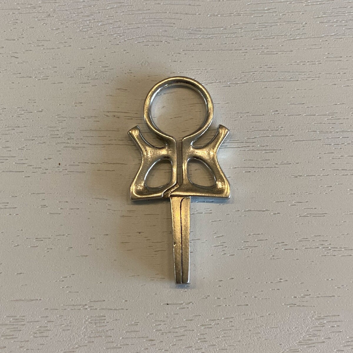 Vtg Ankh Handmade Silver 60's Hippie 70s Disco Roach Clip Cigarette Holder sty1S