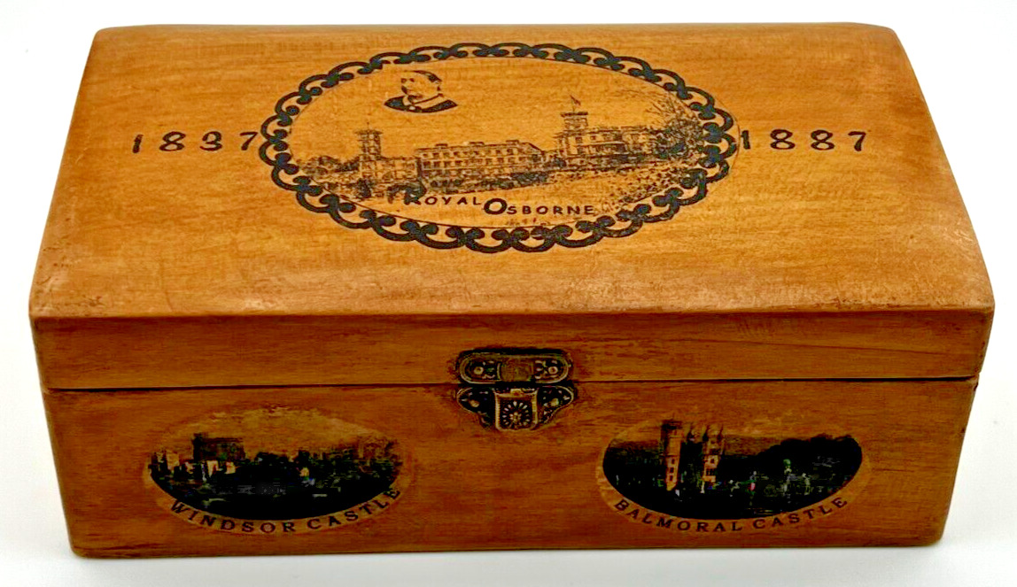 QUEEN VICTORIA GOLDEN JUBILEE 1887 WOODEN BOX - ROYAL OSBORNE