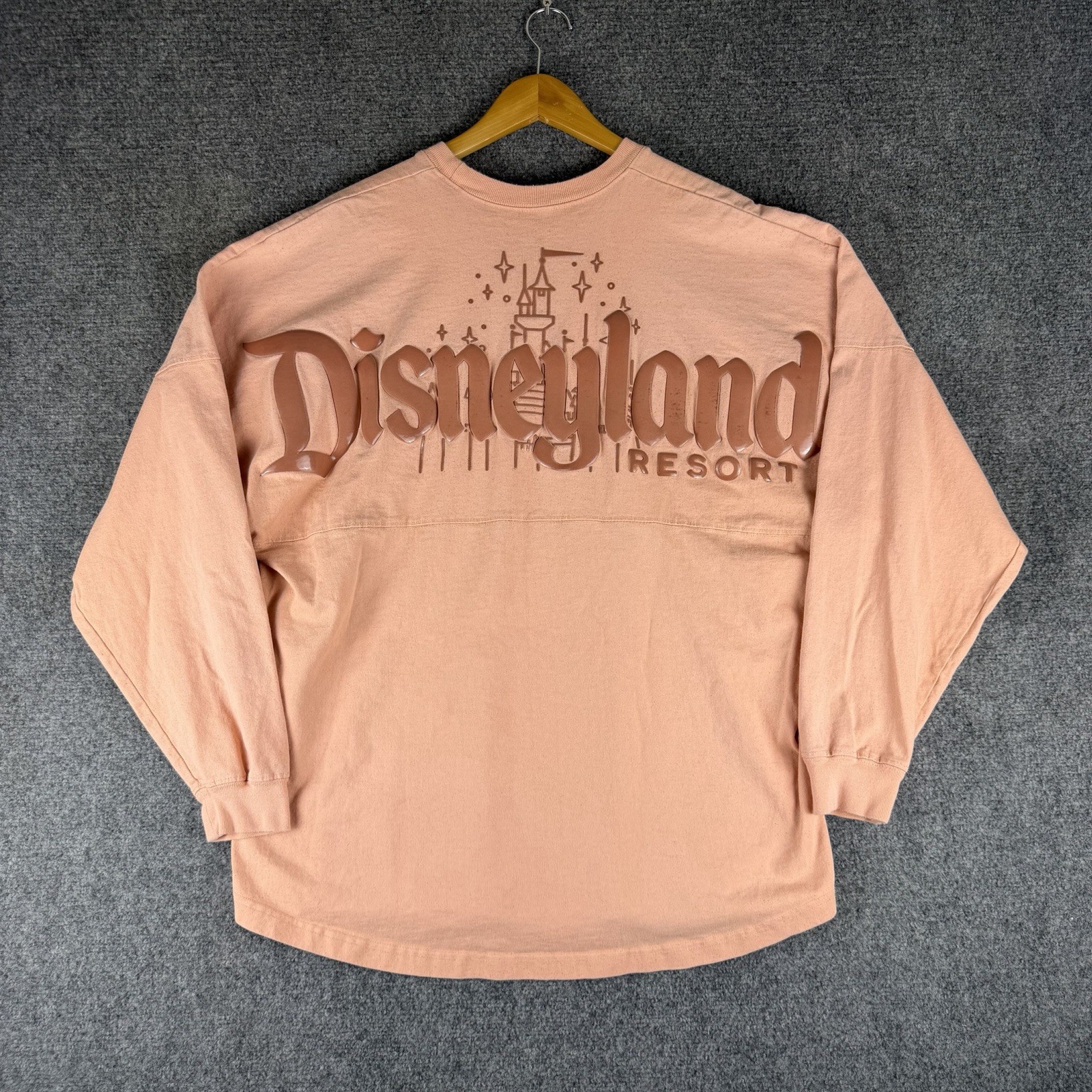 Disney Disneyland Spirit Jersey Womens Large Peach Boxy Oversized Longsleeve