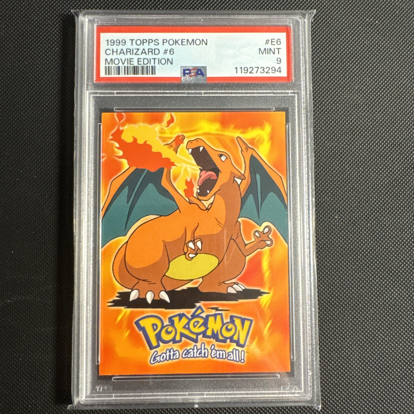 Topps 1999 Pokémon The Movie Die-Cut #6 Charizard PSA 9 English Original Topps 1999 Pokémon The Movie Die-Cut #6 Charizard PSA 9 English Original