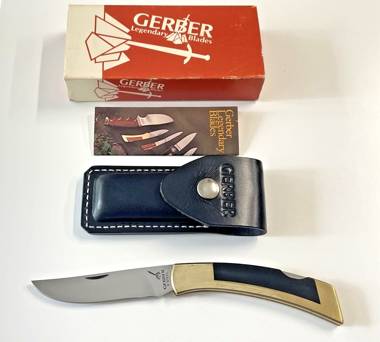 Gerber Sportsman II Folding Knife V-Steel Black Micarta USA 1982