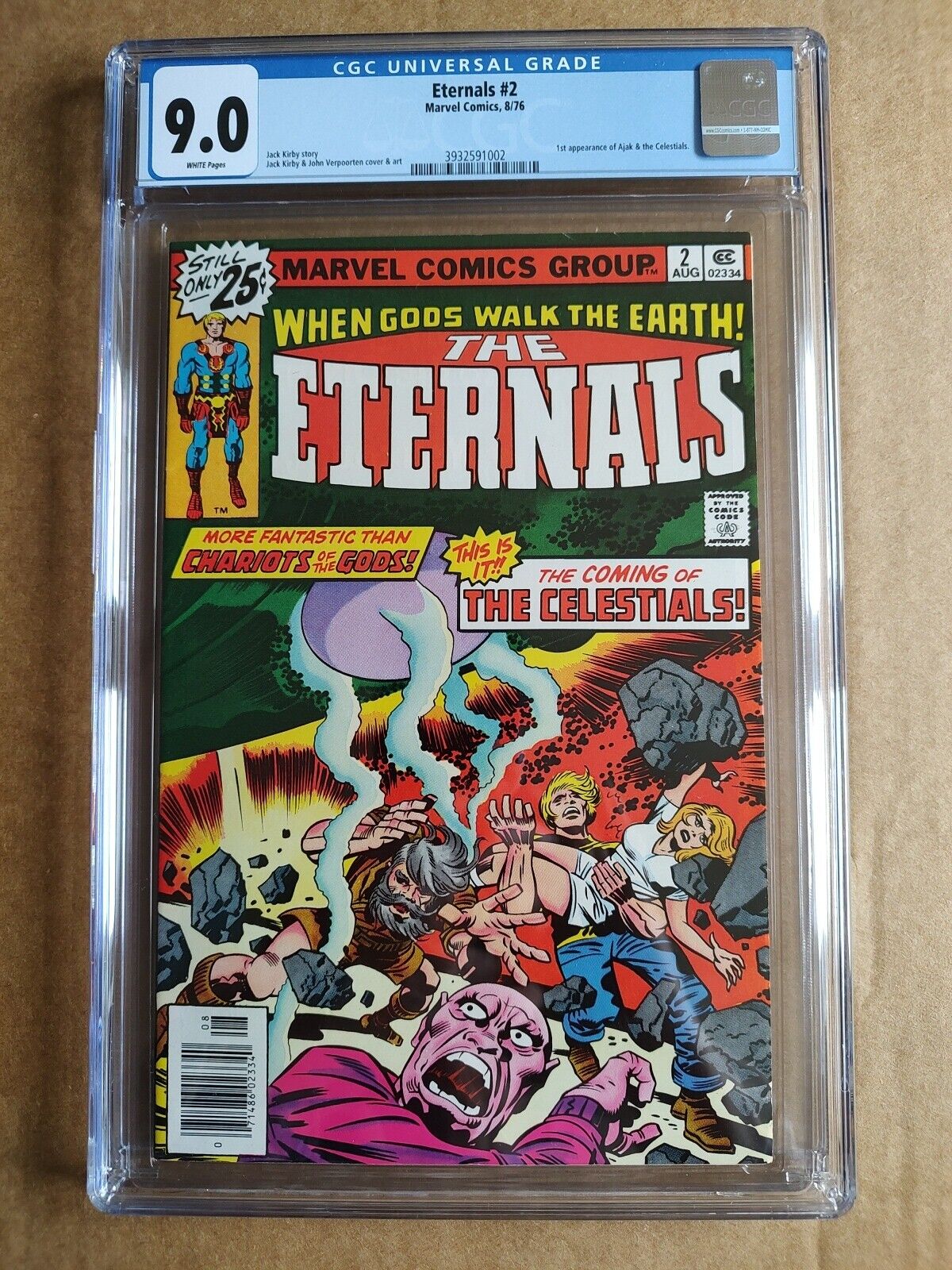 Eternals 2 CGC 9.0 (VFNM) 1st Ajak & Celestials Jack Kirby White Pages Lovely