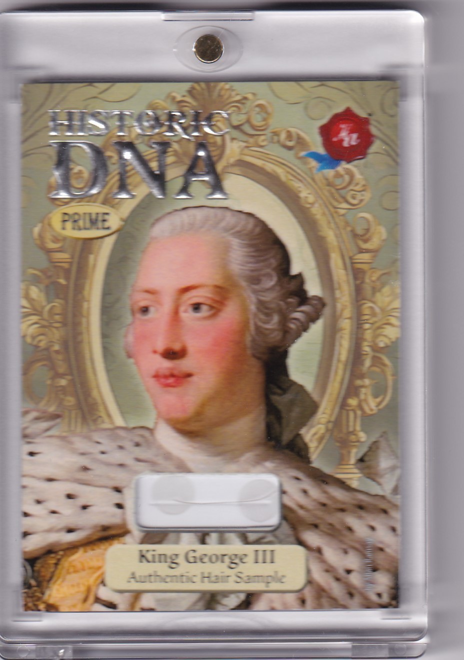 KING GEORGE III /25 HAIR STRAND DNA RELIC 2024 HISTORIC AUTOGRAPHCS PRIME