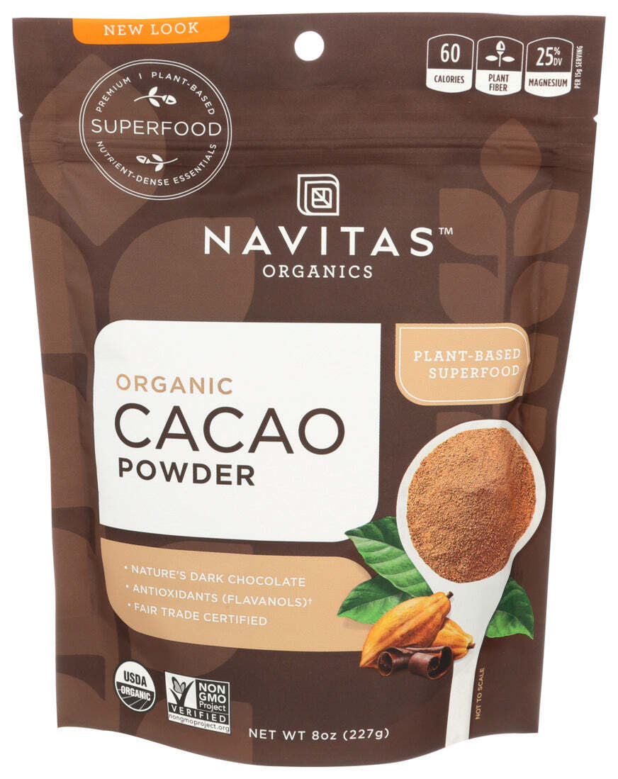 Navitas Organics Naturals Cacao Powder Organic Raw 8 oz, Pack of 2
